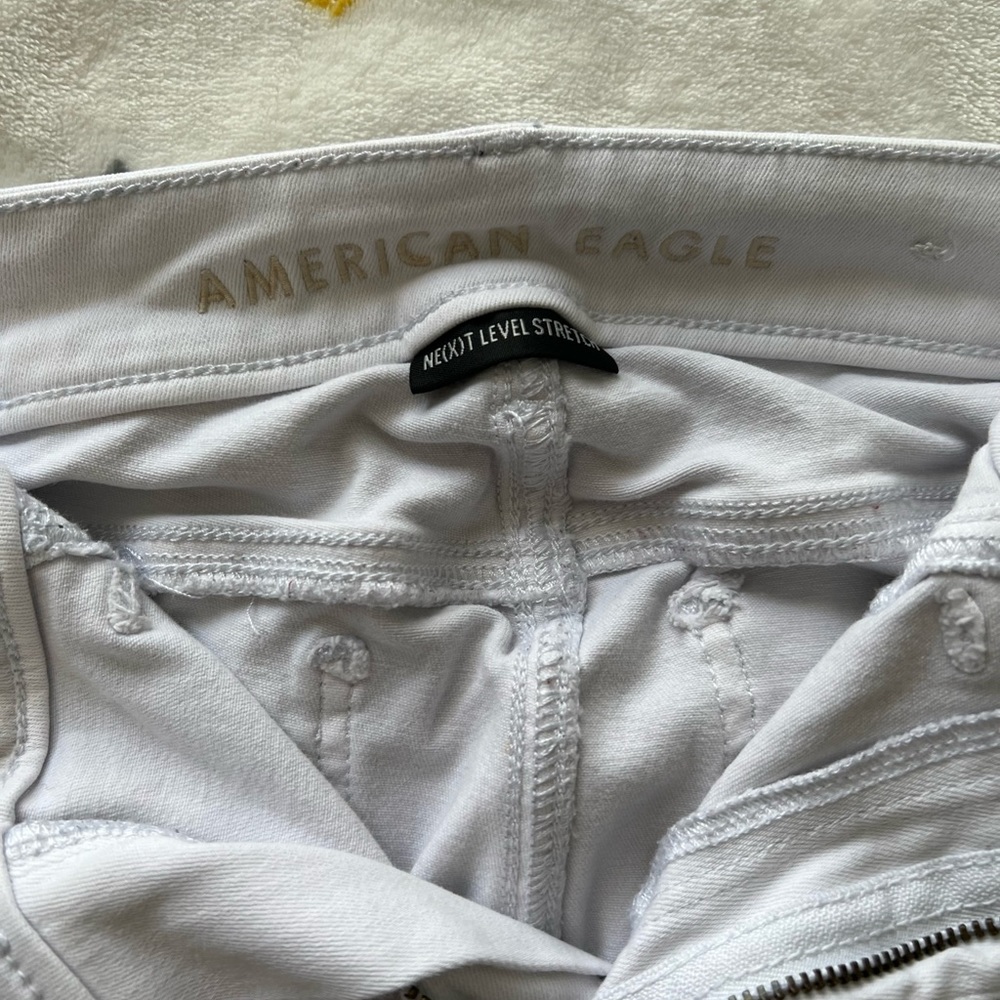 AMERICAN EAGLE SIZE 6 white holy jegging jeans - Picture 5 of 8